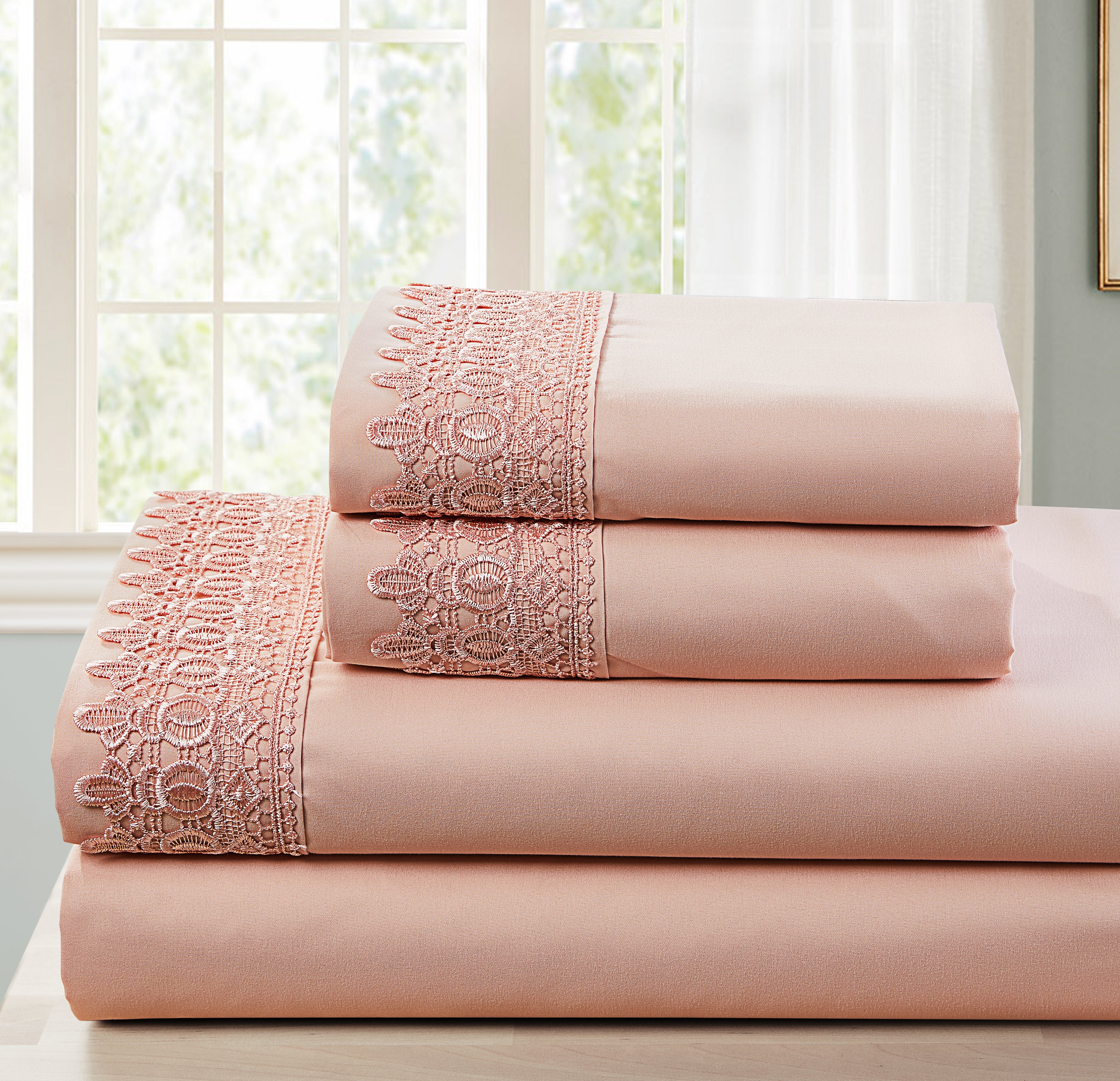 Ultra Soft Lace Sheet Set Microfiber