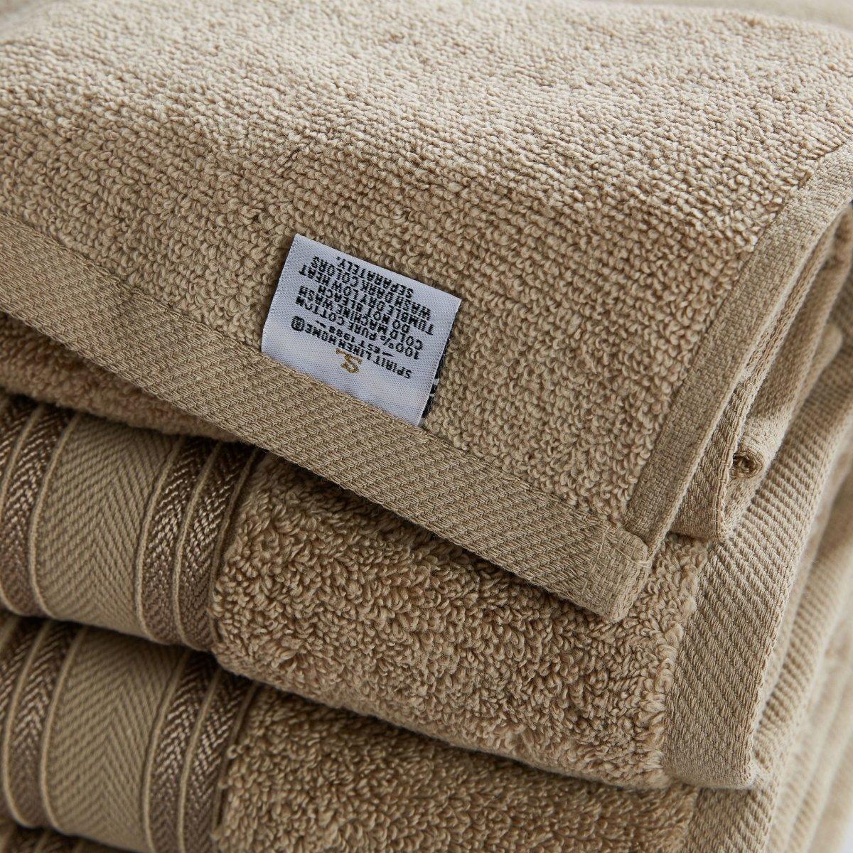 18pc Cotton Bath Towels Set | Spirit Linen - Hummus