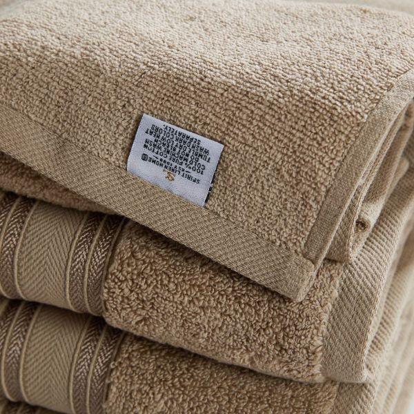4 Piece Cotton Bath Towels Set | Spirit Linen -  Hummus