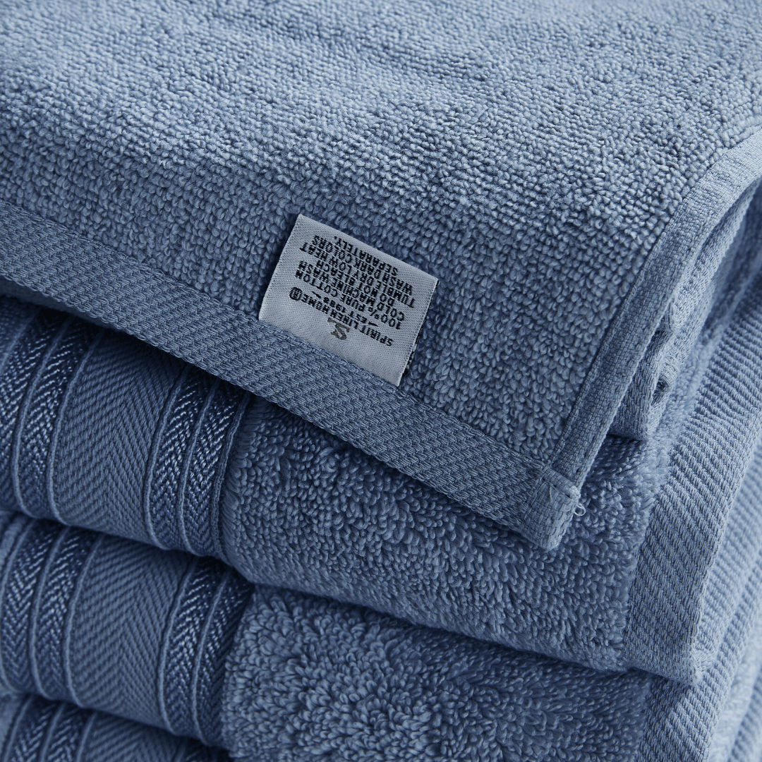 18pc Cotton Bath Towels Set | Spirit Linen - Infinity Blue