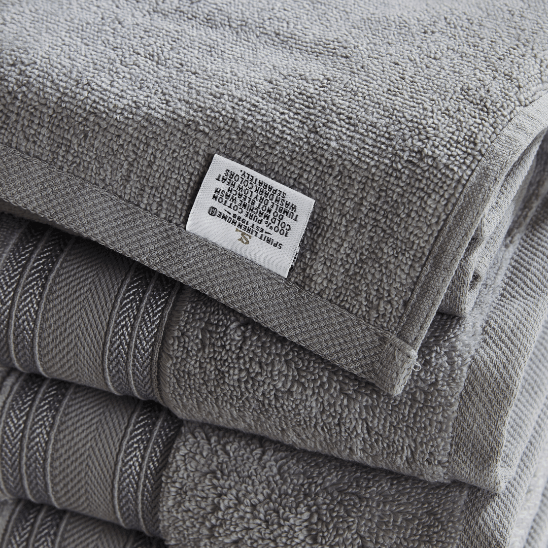 18pc Cotton Bath Towels Set | Spirit Linen - Silver Filigree