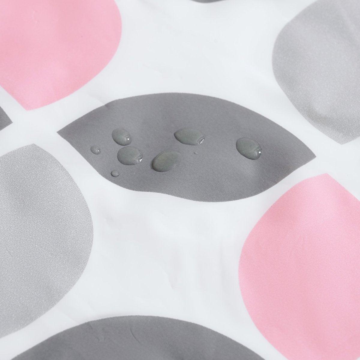 14pc Hooks with Hamper Polyester Shower Curtain Set - Spirit Linen | Pink