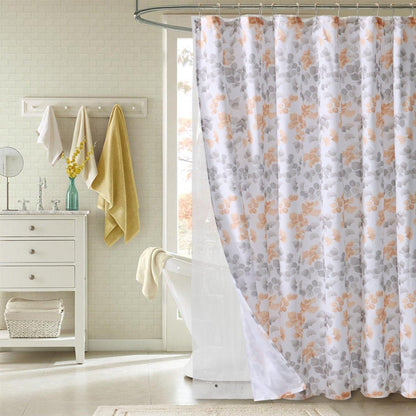 14pc Hooks with Liner Polyester Shower Curtain Set - Spirit Linen