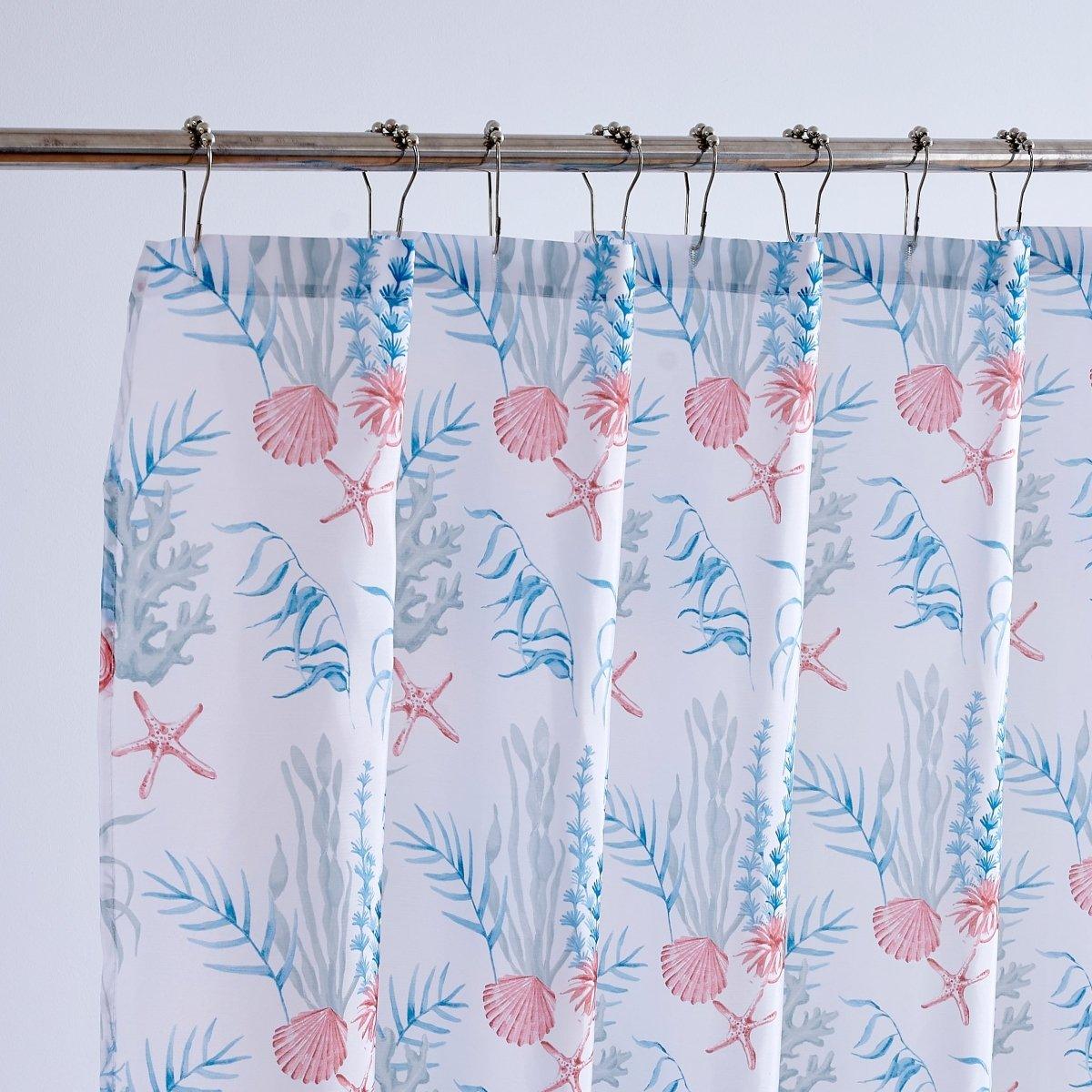 14pc Hooks with Noodle Rug Polyester Shower Curtain Set - Spirit Linen