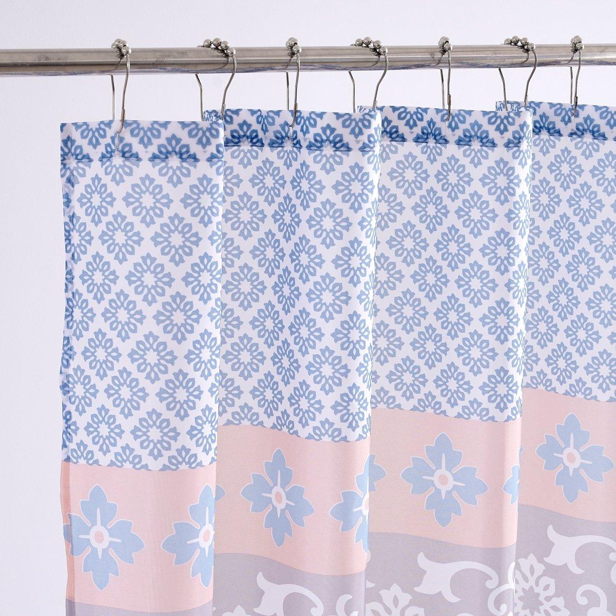 14pc Hooks with Noodle Rug Polyester Shower Curtain Set | Spirit Linen