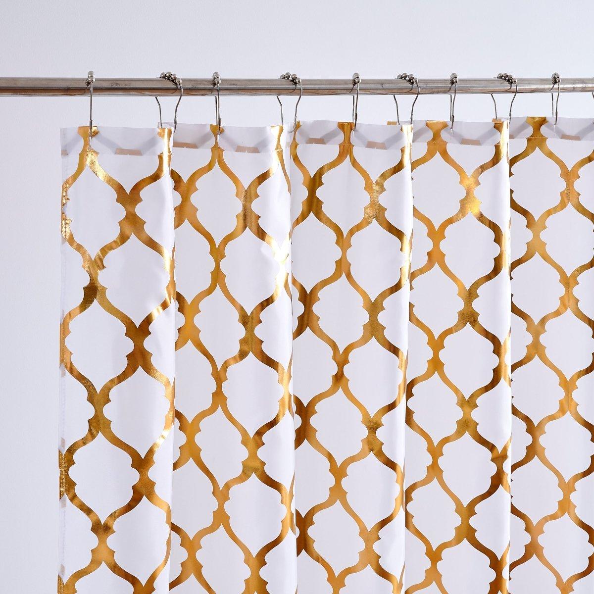 14pc Hooks with Rug Polyester Shower Curtain Set - Spirit Linen | White
