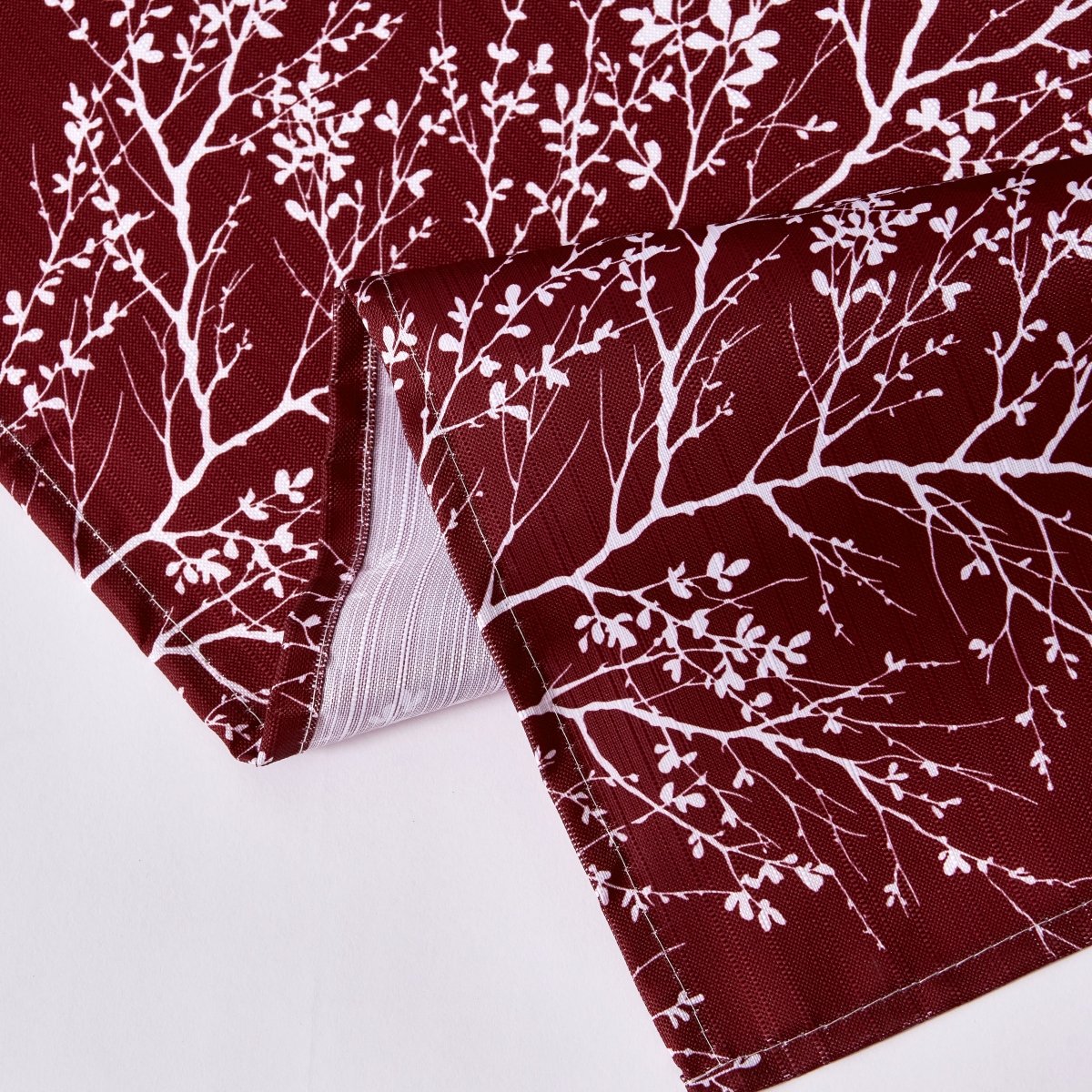 1pc Polyester Shower Curtain Set - Spirit Linen - Burgundy
