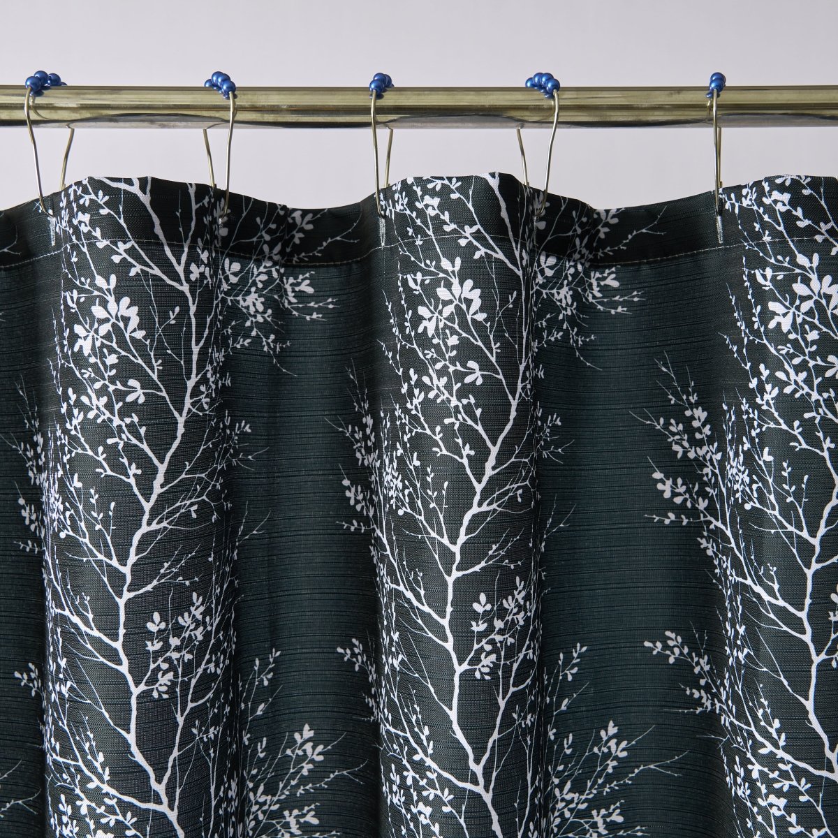 1pc Polyester Shower Curtain Set - Spirit Linen - Black