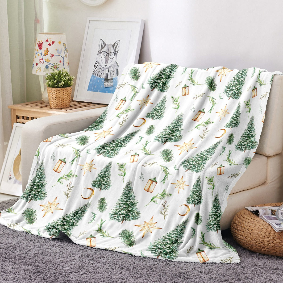 Ultra Soft Oversized Plush Holiday Throw Blanket - Stylish Home Décor for Bed or Couch