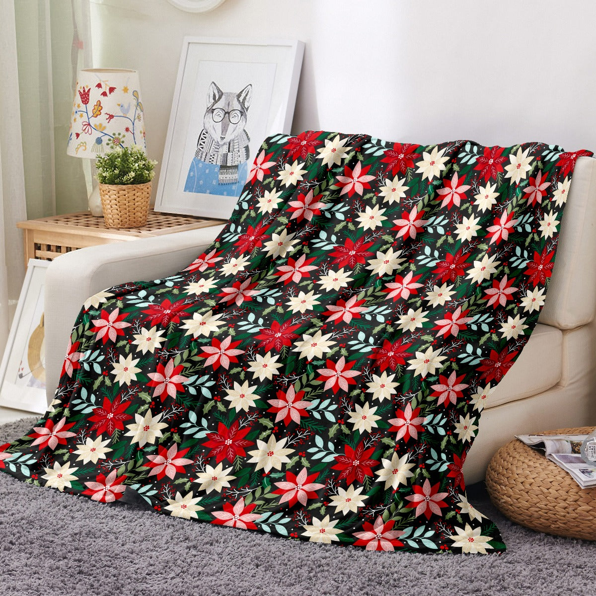 Ultra Soft Oversized Plush Holiday Throw Blanket - Stylish Home Décor for Bed or Couch