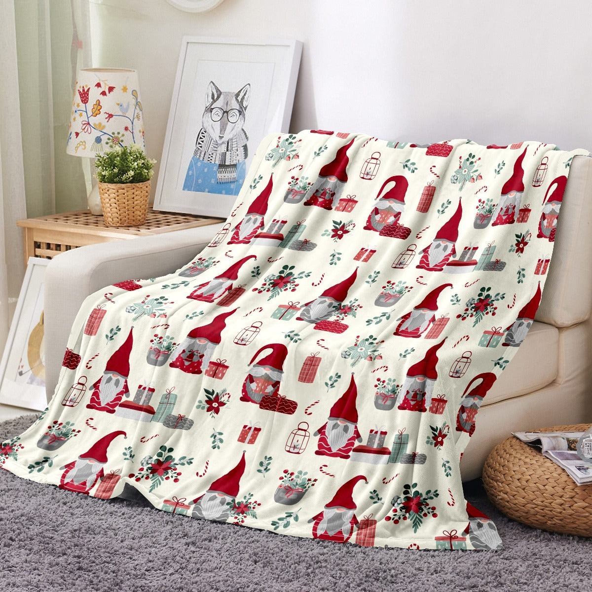 Ultra Soft Oversized Plush Holiday Throw Blanket - Stylish Home Décor for Bed or Couch