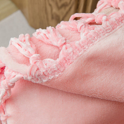 50x70 Tassel Flannel Throw Bellyband - Spirit Linen