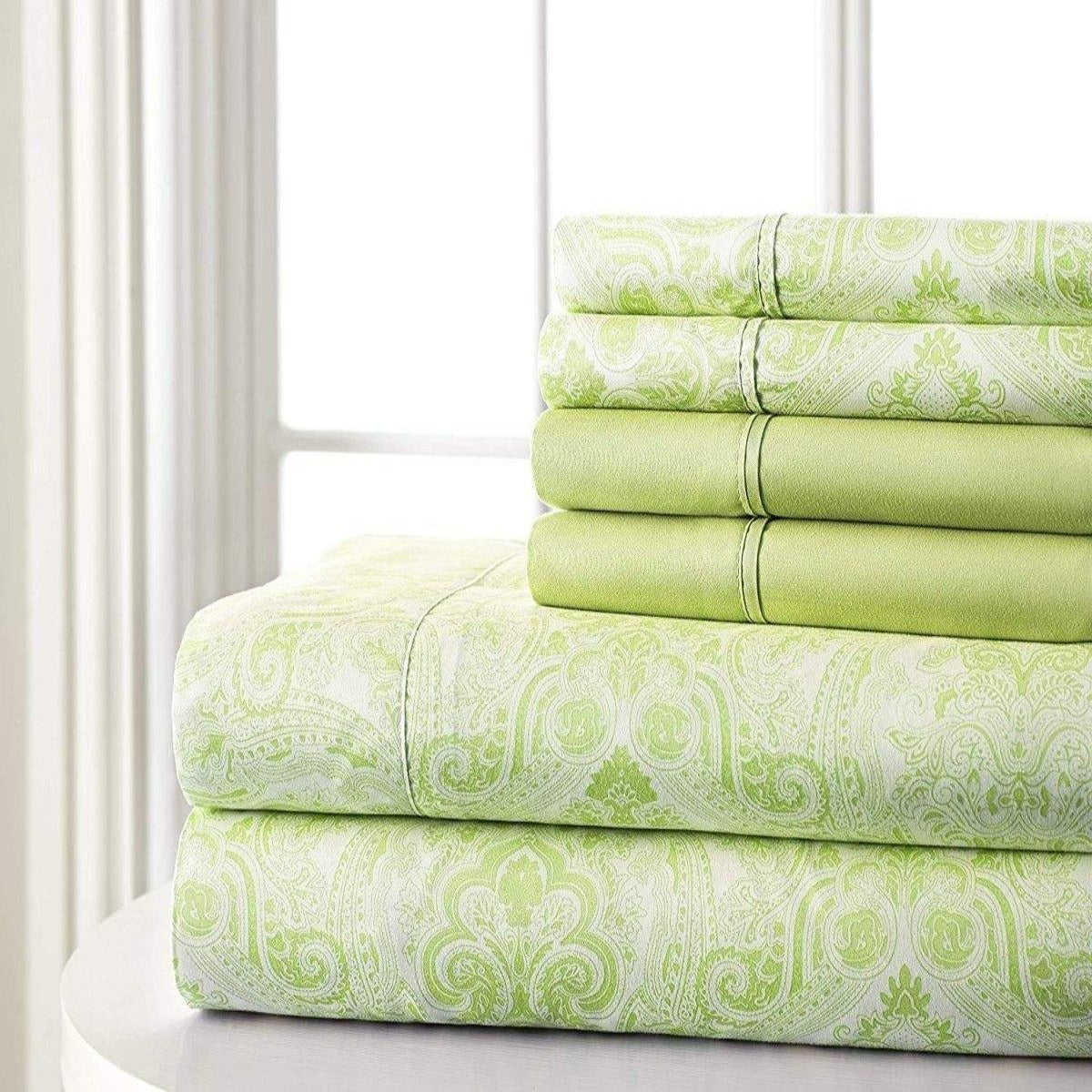 6PC Bed Sheets Set Paisley Sweet Dream Ultra Soft Microfiber - Spirit Linen