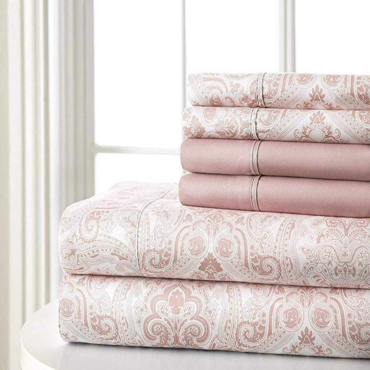 6PC Bed Sheets Set Paisley Sweet Dream Ultra Soft Microfiber - Spirit Linen
