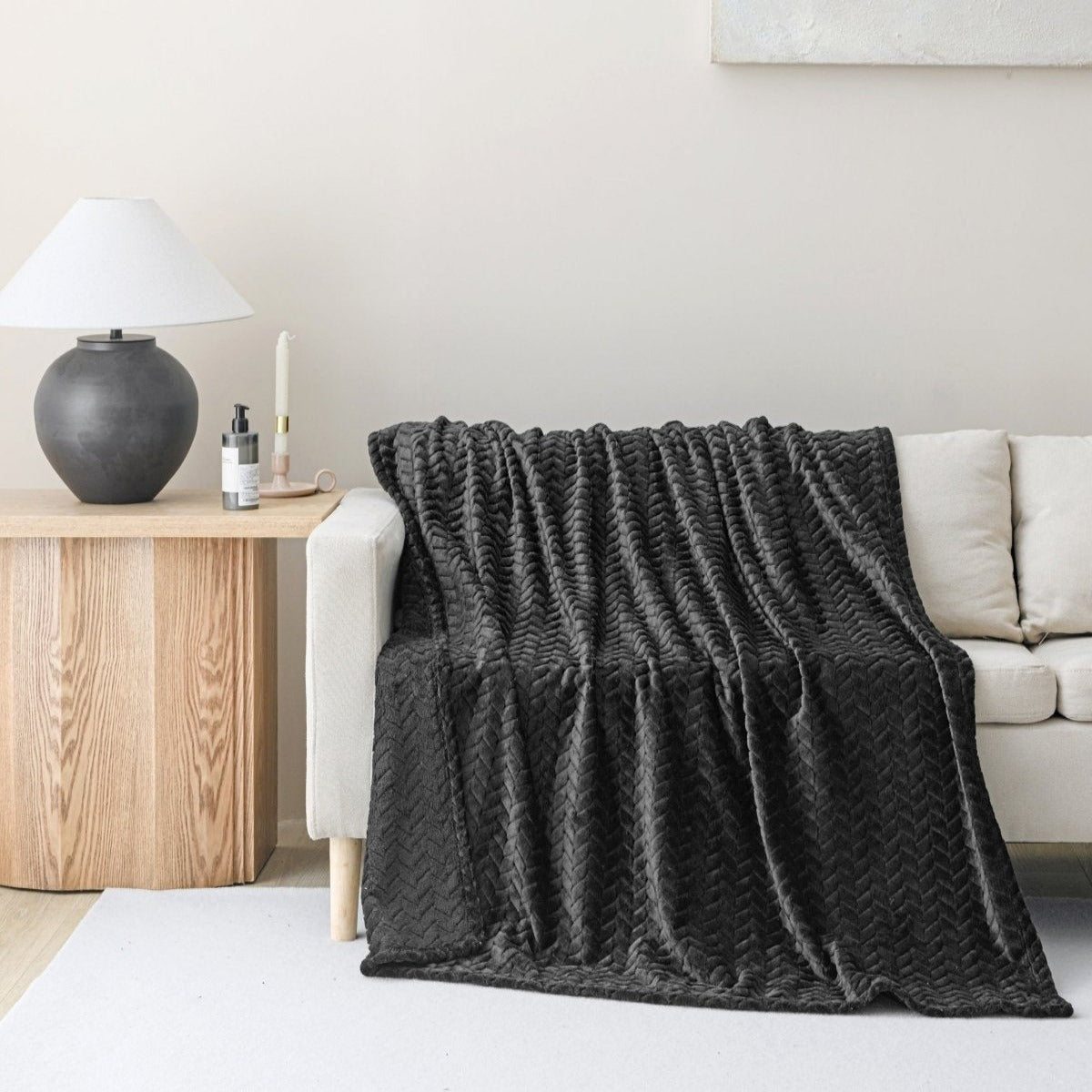 Arrow Jacquard 50 x 70 Plush Throw - Spirit Linen