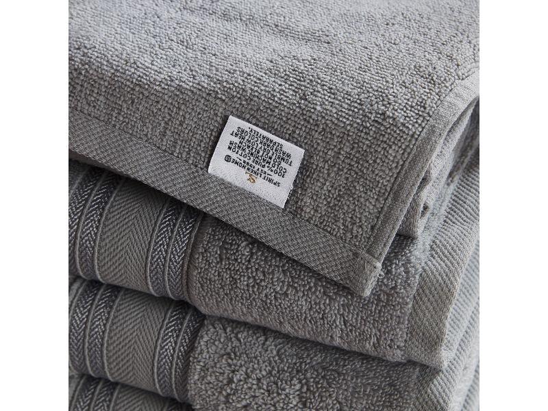 Blissful Bath 6 Piece Plush Cotton Bath Towel Set | Spirit Linen - Silver Filigree