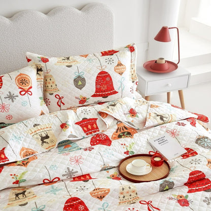 Holiday Collection Quilt Set - Ultra-Soft, Reversible Coverlet Bedding - Oversized Quilt With Matching Pillow Shams - Spirit Linen