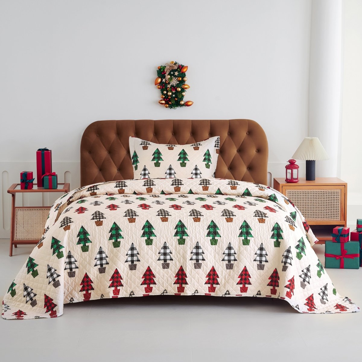 PRIVATE Orvis King Christmas Holiday QUILT star outlet with 3 pillow shams