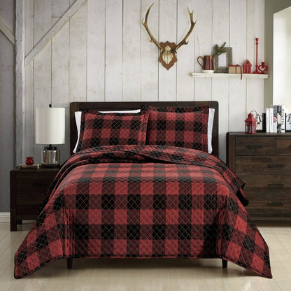 Holiday Collection Quilt Set - Ultra-Soft, Reversible Coverlet Bedding - Oversized Quilt With Matching Pillow Shams - Spirit Linen