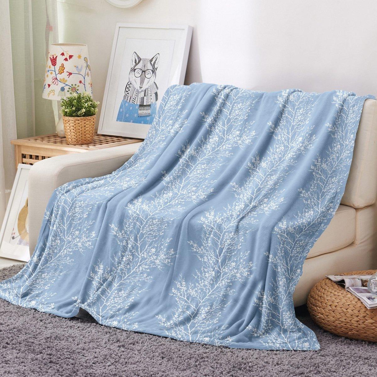 Ultra Soft Oversized Plush Foliage Throw Blanket - Stylish Home Décor for Bed or Couch - Spirit Linen